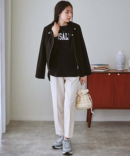 nissen（ニッセン）の「フェイクスエードライダースジャケット（ライダースジャケット・レディース・モカ/ブラック・L/LL/M/S）」の8枚目の写真