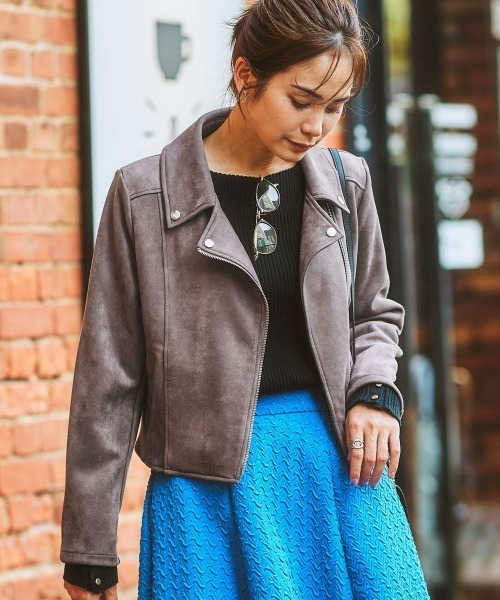 nissen（ニッセン）の「フェイクスエードライダースジャケット（ライダースジャケット・レディース・モカ/ブラック・L/LL/M/S）」の18枚目の写真