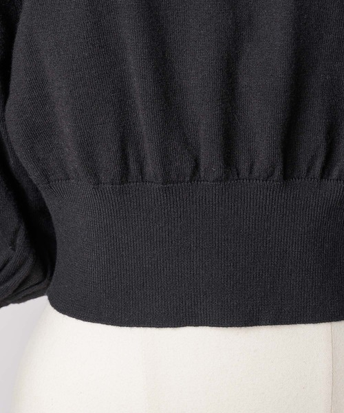 VIOLETTA（ヴィオレッタ）の「レースカラークロップドニットトップス（ニット/セーター・レディース・ホワイト/グレー/ブラック/ライトグリーン/ネイビー・FREE）」の13枚目の写真