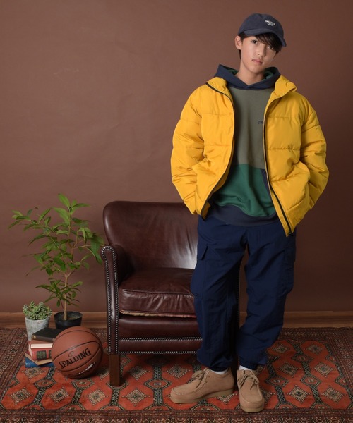 GLAZOS(グラソス)の「軽あったか・中綿コート(ブルゾン・キッズ・ブルー/カーキ/ブラック/オレンジ/イエロー/パープル・130cm/140cm/150cm/160cm/170cm)」の7枚目の写真