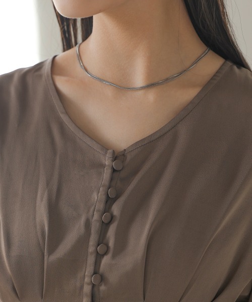 Bab（バブ）の「ウエストタックペプラムブラウス（シャツ/ブラウス・レディース・アイボリー/モカ/ピンク・M）」の18枚目の写真