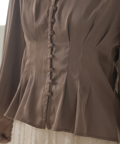 Bab（バブ）の「ウエストタックペプラムブラウス（シャツ/ブラウス・レディース・アイボリー/モカ/ピンク・M）」の20枚目の写真