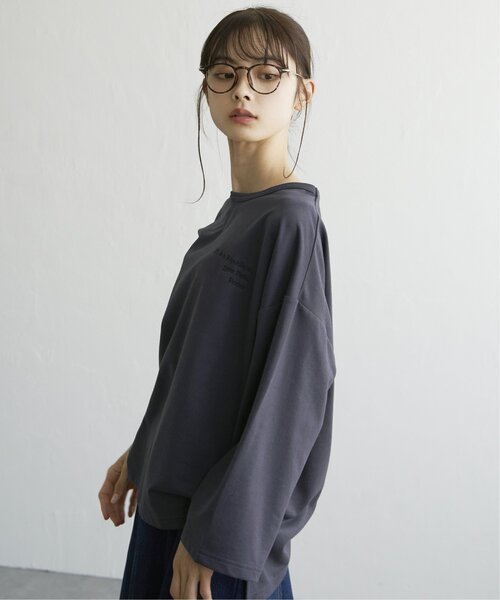 LBC（エルビーシー）の「刺繍ミニ裏毛8分袖プルオーバー（Tシャツ/カットソー・レディース・オフホワイト/チャコールグレー・M）」の19枚目の写真