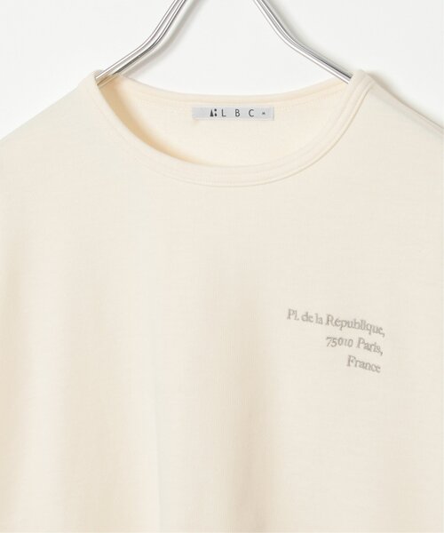 LBC（エルビーシー）の「刺繍ミニ裏毛8分袖プルオーバー（Tシャツ/カットソー・レディース・オフホワイト/チャコールグレー・M）」の7枚目の写真