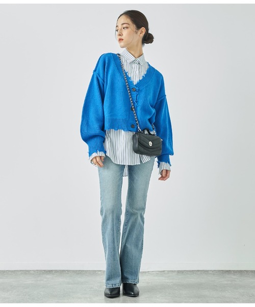 ANAP（アナップ）の「ストレッチフレアデニムパンツ（デニムパンツ・レディース・ブラック/ブルー・M/S）」の8枚目の写真