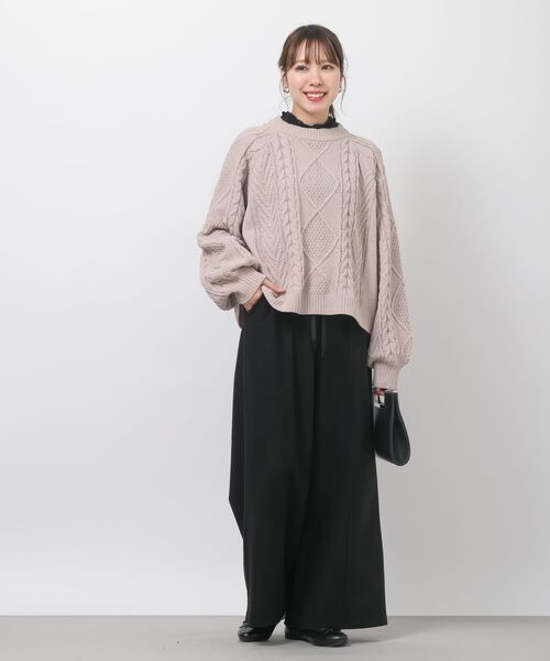 rps（アールピーエス）の「起毛ワイドパンツ（スラックス・レディース・ブラック/グレイッシュベージュ/モカ・フリー）」の22枚目の写真