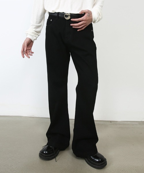 Ressaca(レサーカ)の「切り替えデザイン 美シルエット フレアデニムパンツ(デニムパンツ・メンズ・ブラック/ブルー/ライトブルー/インディゴブルー/ブラック系・S/M/L/XL)」の3枚目の写真