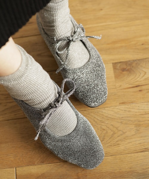 SESTO（セスト）の「レースアップリボンバレエメリージェンシューズ（パンプス・レディース・ブラック/アイボリー/シルバー・24.5cm/23.5cm/25.0cm/22.5cm/23.0cm/24.0cm）」の9枚目の写真