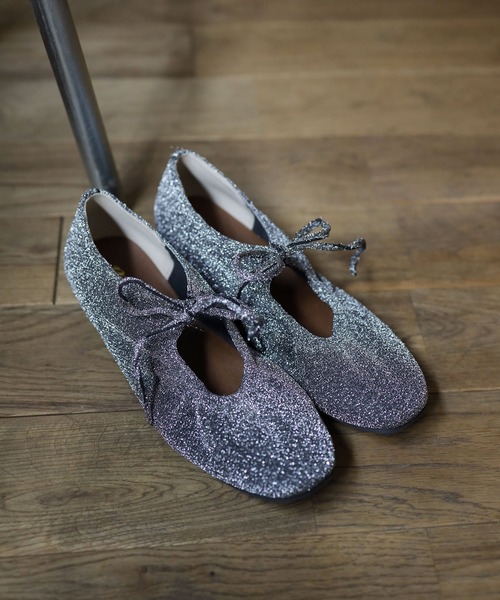 SESTO（セスト）の「レースアップリボンバレエメリージェンシューズ（パンプス・レディース・ブラック/アイボリー/シルバー・24.5cm/23.5cm/25.0cm/22.5cm/23.0cm/24.0cm）」の4枚目の写真