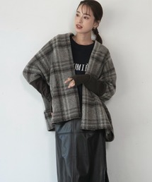 ◇チェック柄エアリーミドルコート◇