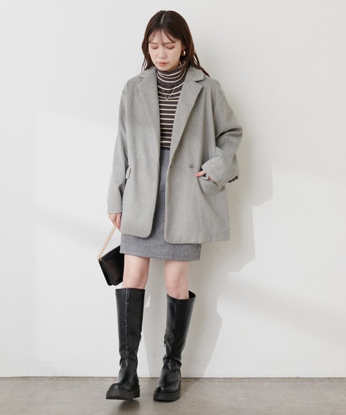 natural couture(ナチュラルクチュール)の「フェイクウール台形ミニスカート(スカート・レディース・グレー/その他1/その他2・FREE)」の15枚目の写真