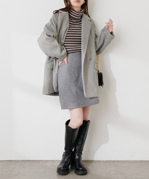 natural couture(ナチュラルクチュール)の「フェイクウール台形ミニスカート(スカート・レディース・グレー/その他1/その他2・FREE)」の14枚目の写真