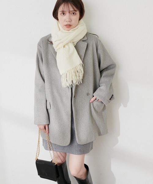 natural couture(ナチュラルクチュール)の「フェイクウール台形ミニスカート(スカート・レディース・グレー/その他1/その他2・FREE)」の16枚目の写真
