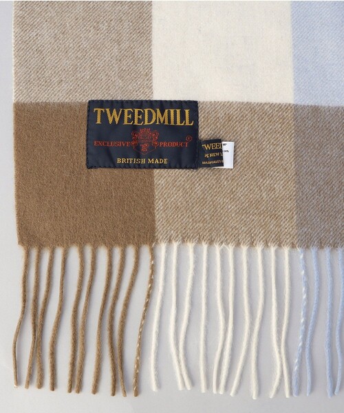 FREAK'S STORE(フリークスストア)の「TWEED MILL/ツイードミル LAMBSWOOL 70×190 /ラムウールストール(チェックマフラー)(マフラー・レディース・ブルー/グレー/グリーン/イエロー/ネイビー/レッド・ONE SIZE)」の21枚目の写真