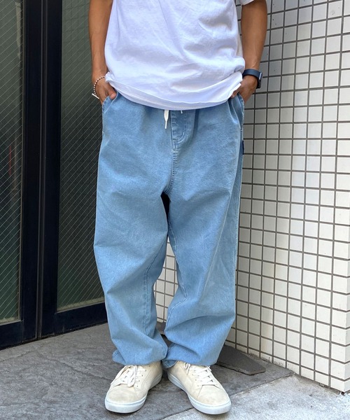 DC(ディーシー)の「DC/ディーシー デニムパンツ ワンポイント ワイドシルエット DPT241007(デニムパンツ・メンズ・スミクロ/ライトインディゴブルー/インディゴブルー・XL/M/L)」の15枚目の写真