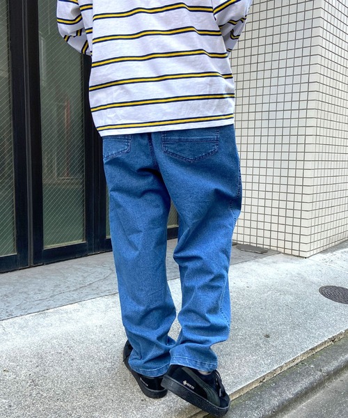 DC(ディーシー)の「DC/ディーシー デニムパンツ ワンポイント ワイドシルエット DPT241007(デニムパンツ・メンズ・スミクロ/ライトインディゴブルー/インディゴブルー・XL/M/L)」の13枚目の写真