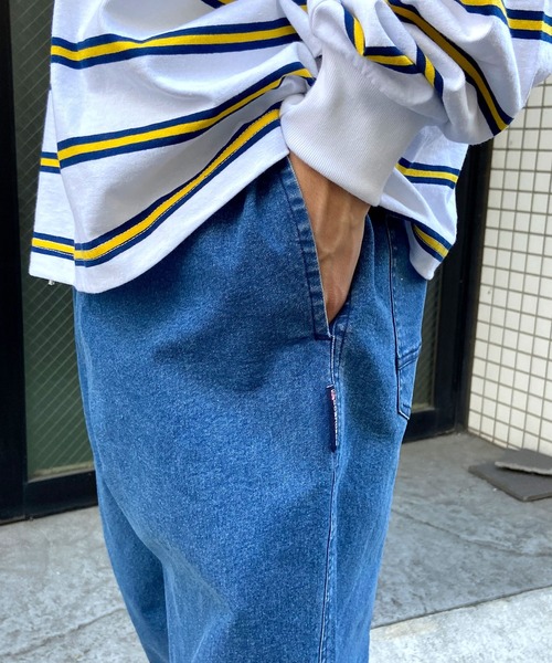DC(ディーシー)の「DC/ディーシー デニムパンツ ワンポイント ワイドシルエット DPT241007(デニムパンツ・メンズ・スミクロ/ライトインディゴブルー/インディゴブルー・XL/M/L)」の14枚目の写真
