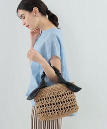 Ray BEAMS | Ray BEAMS / リボン ペーパー トートバッグ(かごバッグ)