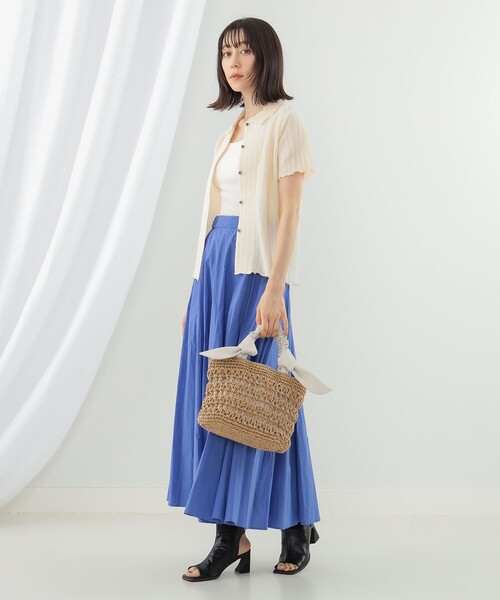 Ray BEAMS（レイビームス）の「Ray BEAMS / リボン ペーパー トートバッグ（かごバッグ・レディース・ブラック/ナチュラル・ONE SIZE）」の15枚目の写真