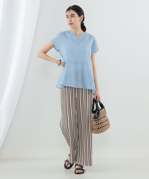 Ray BEAMS（レイビームス）の「Ray BEAMS / リボン ペーパー トートバッグ（かごバッグ・レディース・ブラック/ナチュラル・ONE SIZE）」の19枚目の写真