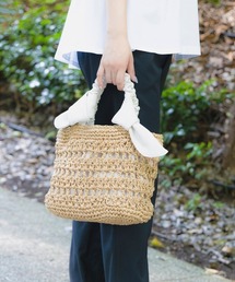 Ray BEAMS | Ray BEAMS / リボン ペーパー トートバッグ(かごバッグ)