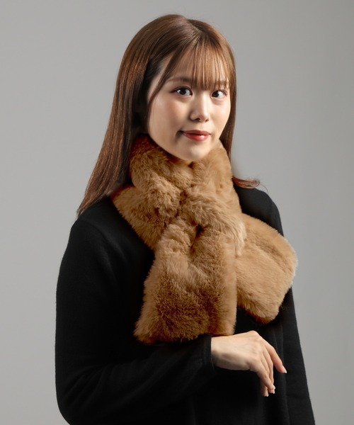 PARKS TOKYO SELECT(パークストウキョウセレクト)の「(nii)差し込みエコマフラー(マフラー・レディース・ピンク/グレー/ベージュ/モカ/ブラック・FREE)」の1枚目の写真