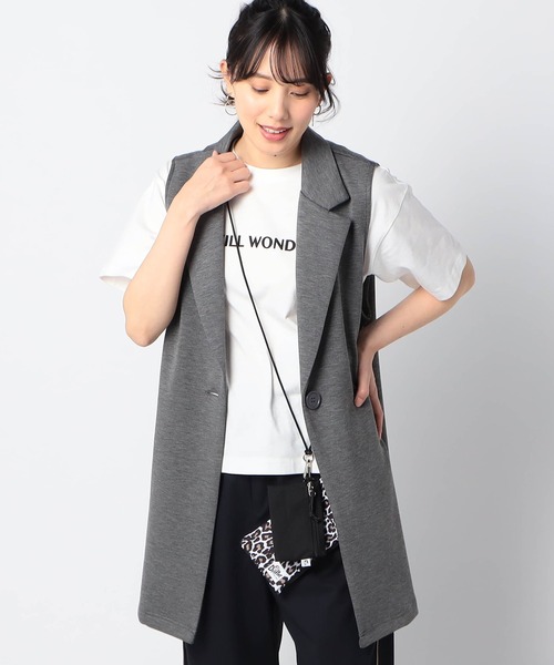 Grand PARK(グランドパーク)の「テーラーロングジレ(ベスト・レディース・ネイビー/チャコールグレー・FREE)」の2枚目の写真