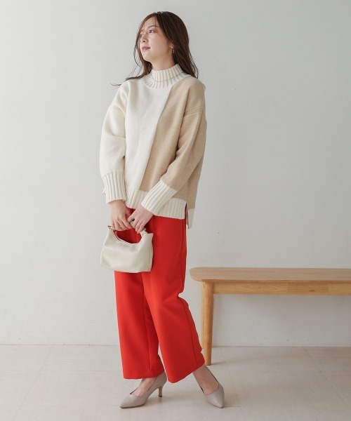 Bou Jeloud（ブージュルード）の「インターシャ配色ニットプルオーバー（ニット/セーター・レディース・ブラック/ブルー/オフホワイト・FREE）」の6枚目の写真