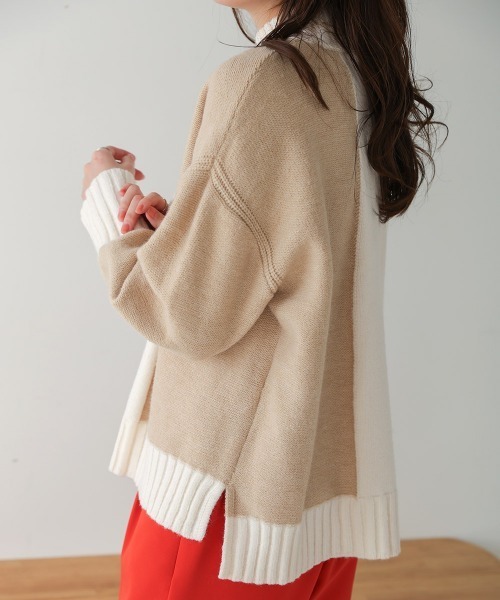 Bou Jeloud（ブージュルード）の「インターシャ配色ニットプルオーバー（ニット/セーター・レディース・ブラック/ブルー/オフホワイト・FREE）」の7枚目の写真