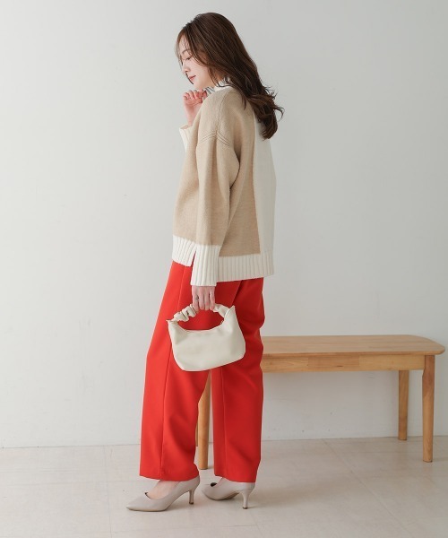 Bou Jeloud（ブージュルード）の「インターシャ配色ニットプルオーバー（ニット/セーター・レディース・ブラック/ブルー/オフホワイト・FREE）」の8枚目の写真