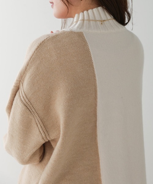 Bou Jeloud（ブージュルード）の「インターシャ配色ニットプルオーバー（ニット/セーター・レディース・ブラック/ブルー/オフホワイト・FREE）」の9枚目の写真