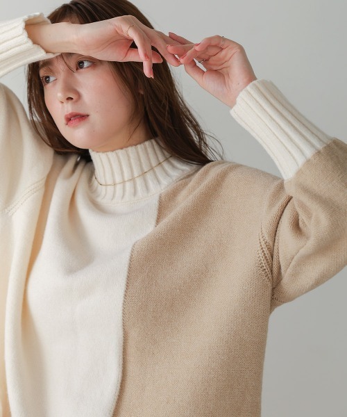 Bou Jeloud（ブージュルード）の「インターシャ配色ニットプルオーバー（ニット/セーター・レディース・ブラック/ブルー/オフホワイト・FREE）」の10枚目の写真