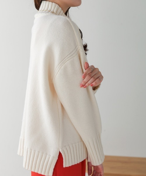 Bou Jeloud（ブージュルード）の「インターシャ配色ニットプルオーバー（ニット/セーター・レディース・ブラック/ブルー/オフホワイト・FREE）」の11枚目の写真