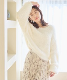 mysty woman | フェザークルーネックプルオーバー　994624(ニット/セーター)