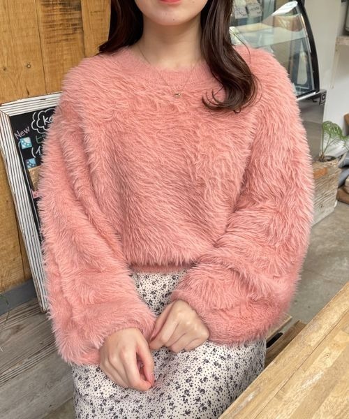 mysty woman(ミスティウーマン)の「フェザークルーネックプルオーバー 994624(ニット/セーター・レディース・ピンク系その他/オフホワイト/グレー/ベージュ系その他・FREE)」の12枚目の写真