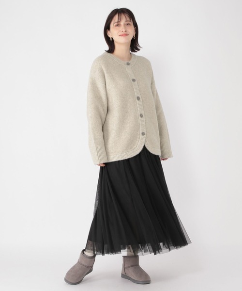 セール】3ゲージ ウールMIXラウンドカーディガン（カーディガン/ボレロ