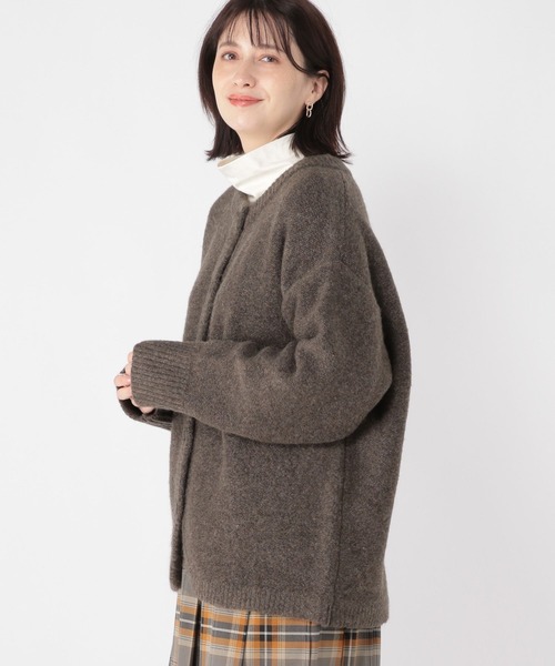 studio CLIP（スタディオクリップ）の「3ゲージ ウールMIXラウンドカーディガン（カーディガン/ボレロ・レディース・アイボリー/ダークブラウン/マスタード/ライトグリーン・FREE）」の21枚目の写真