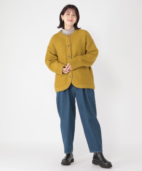 studio CLIP（スタディオクリップ）の「3ゲージ ウールMIXラウンドカーディガン（カーディガン/ボレロ・レディース・アイボリー/ダークブラウン/マスタード/ライトグリーン・FREE）」の22枚目の写真