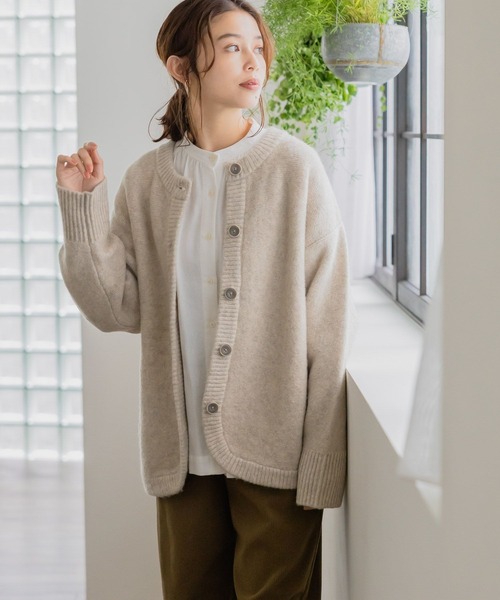 セール】3ゲージ ウールMIXラウンドカーディガン（カーディガン/ボレロ