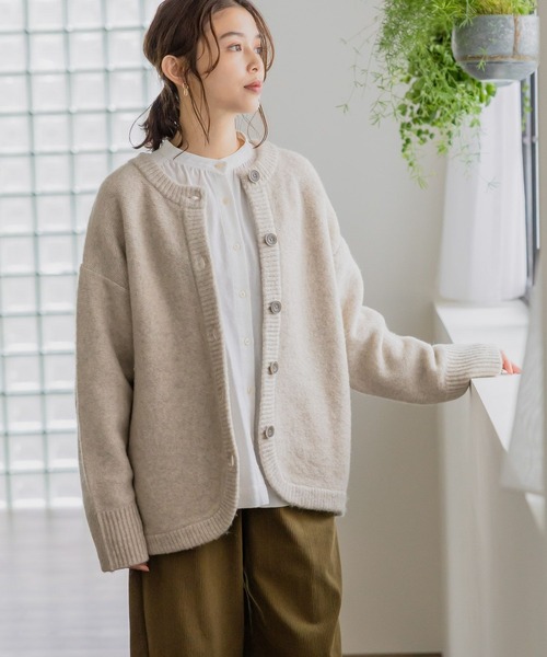 セール】3ゲージ ウールMIXラウンドカーディガン（カーディガン/ボレロ