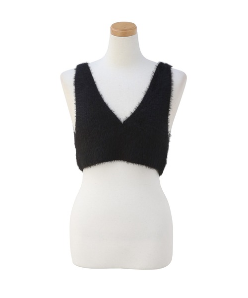 MIELI INVARIANT（ミエリインヴァリアント）の「Shaggy Knit Bustier（ニット/セーター・レディース・アイボリー/ブラック・FREE）」の15枚目の写真