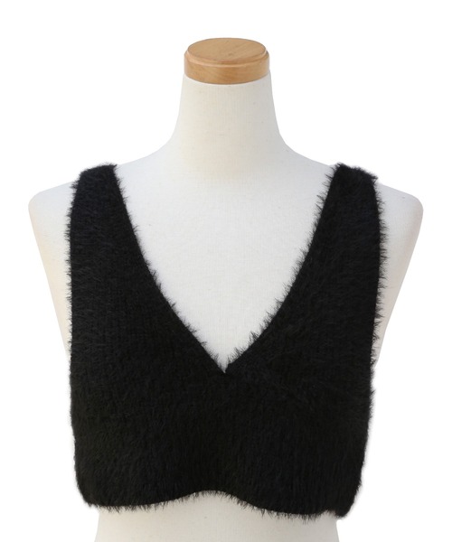 MIELI INVARIANT（ミエリインヴァリアント）の「Shaggy Knit Bustier（ニット/セーター・レディース・アイボリー/ブラック・FREE）」の18枚目の写真