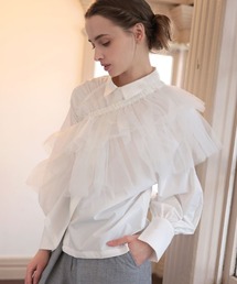 マルチwayチュールサッシュブラウス