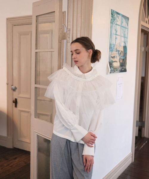 DONOBAN（ドノバン）の「マルチwayチュールサッシュブラウス（シャツ/ブラウス・レディース・ホワイト/ブラック・F）」の18枚目の写真