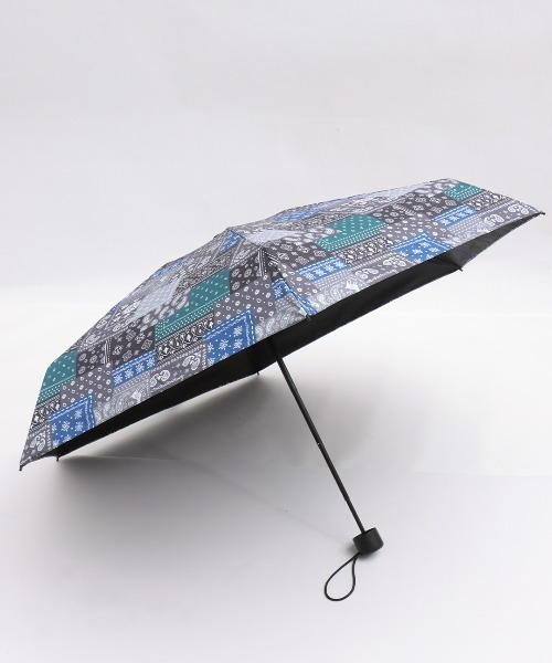 チチカカ（チチカカ）の「カラフルパターン晴雨兼用傘（折りたたみ傘・レディース・ブラック/ターコイズブルー/ネイビー/ホワイト・FREE）」の12枚目の写真