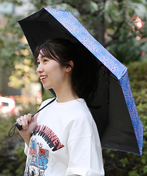 チチカカ（チチカカ）の「カラフルパターン晴雨兼用傘（折りたたみ傘・レディース・ブラック/ターコイズブルー/ネイビー/ホワイト・FREE）」の6枚目の写真