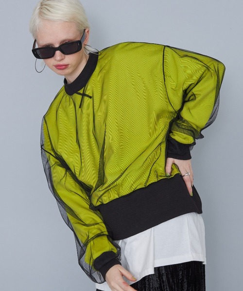 casane（カサネ）の「シアーレイアードプルオーバー（スウェット・レディース・ブラック/パープル/イエロー・FREE）」の21枚目の写真