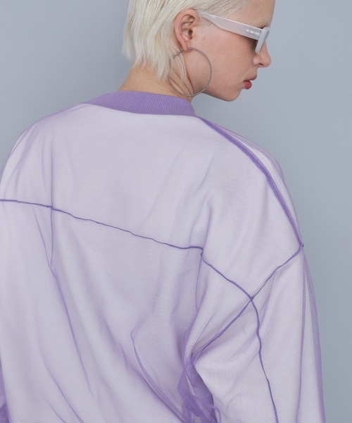 casane（カサネ）の「シアーレイアードプルオーバー（スウェット・レディース・ブラック/パープル/イエロー・FREE）」の13枚目の写真