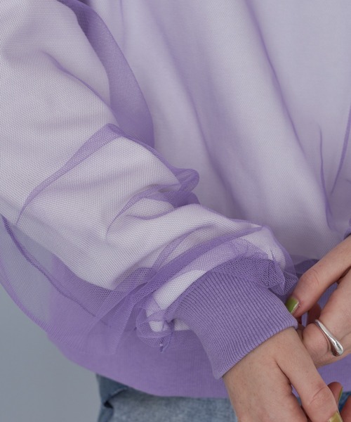 casane（カサネ）の「シアーレイアードプルオーバー（スウェット・レディース・ブラック/パープル/イエロー・FREE）」の14枚目の写真