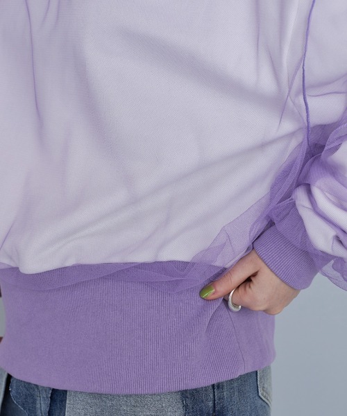 casane（カサネ）の「シアーレイアードプルオーバー（スウェット・レディース・ブラック/パープル/イエロー・FREE）」の15枚目の写真